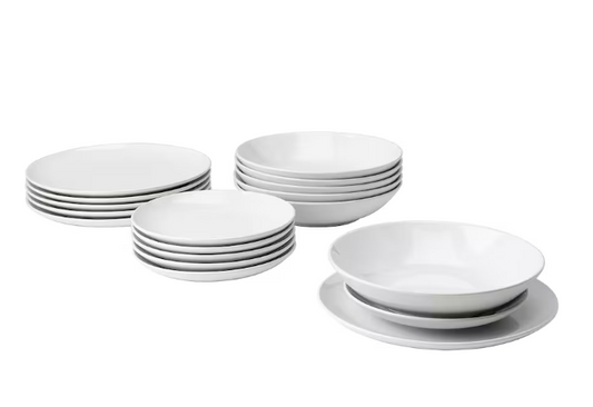 GODMIDDAG 18-piece service, white