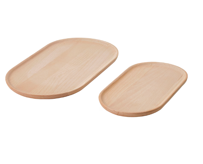 SMÖRLING Serving tray, set of 2, beech