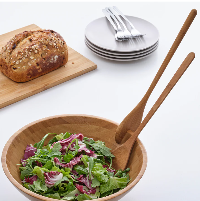 GRÖNSAKER 2-piece salad servers set, bamboo