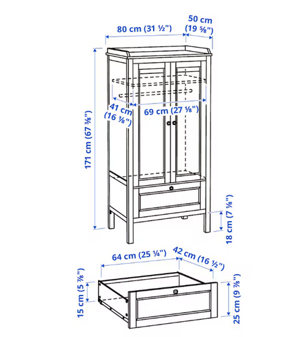 SUNDVIK Wardrobe, white, 80x50x171 cm