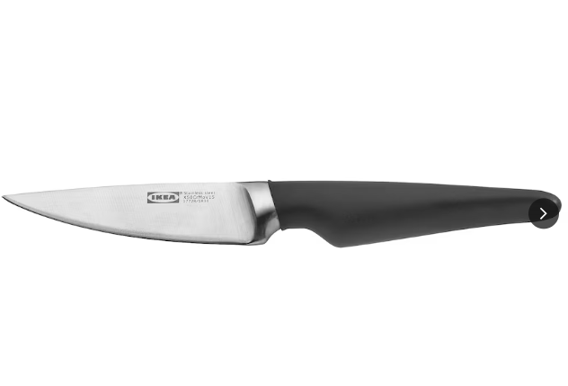 VÖRDA Paring knife, black, 9 cm