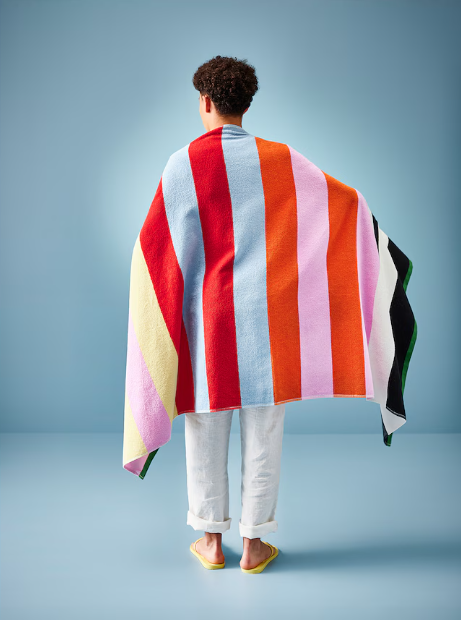 ROSENOXALIS Beach towel, multicolour/striped, 100x180 cm