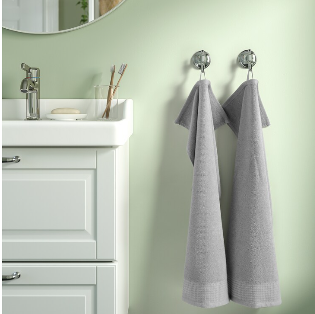 VINARN Hand towel, light grey, 40x70 cm