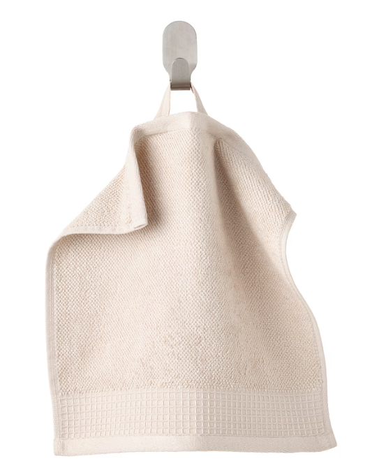 VINARN Washcloth, light grey/beige, 30x30 cm