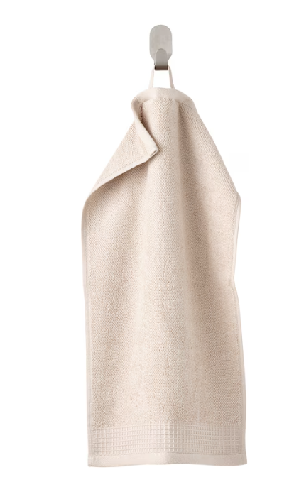 VINARN Guest towel, light grey/beige, 30x50 cm