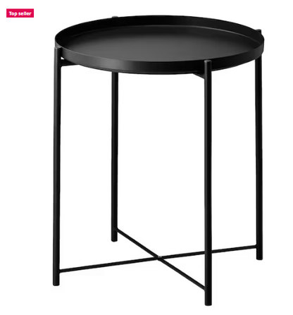 GLADOM Tray table, black, 45x53 cm