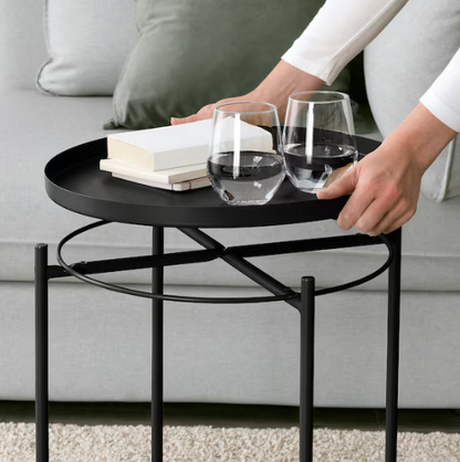 GLADOM Tray table, black, 45x53 cm