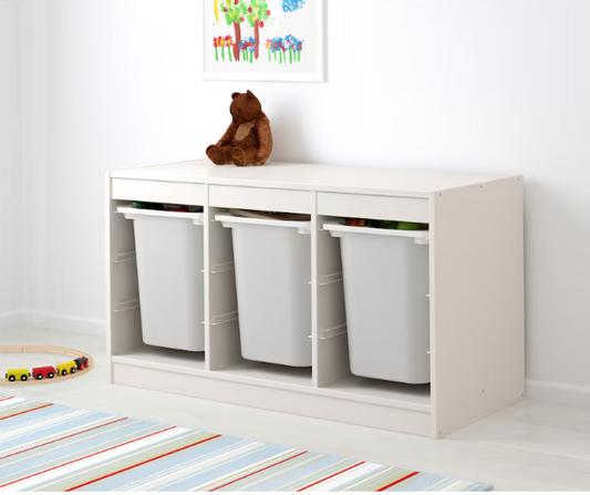 Storage combination with boxes, white/white, 99x44x56 cm
