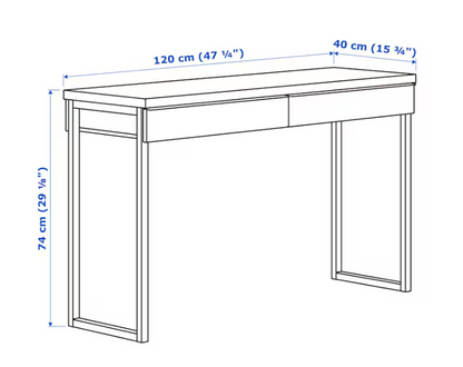 BESTÅ BURS Desk, high-gloss white, 120x40 cm