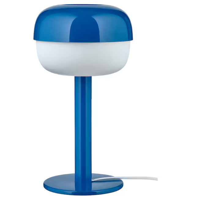 BLÅSVERK Table lamp, blue, 36 cm