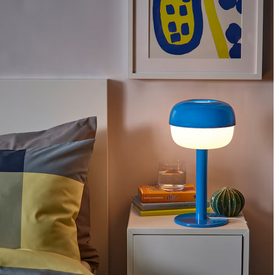 IKEA Table lamp, blue, 36 cm