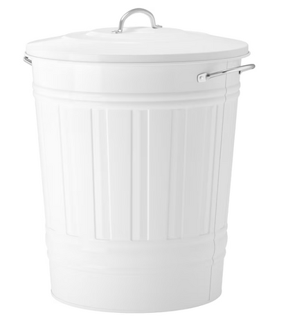 KNODD Bin with lid, white, 16 Liter