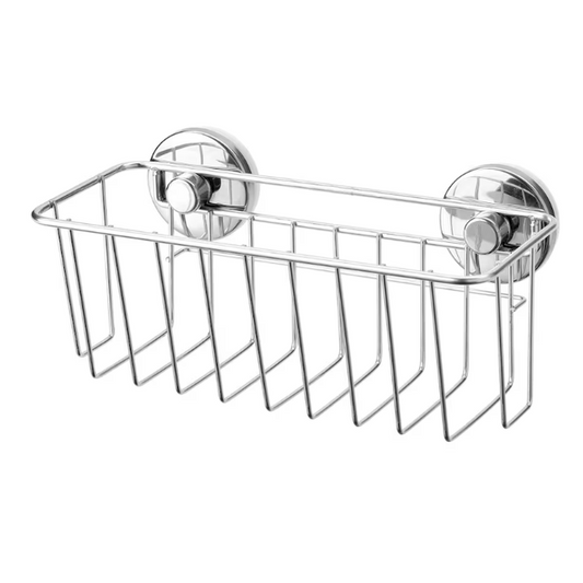 Basket with suction cup, zinc plated, 24x11 cm