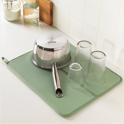 NYSKÖLJD Dish drying mat, green, 44x36 cm