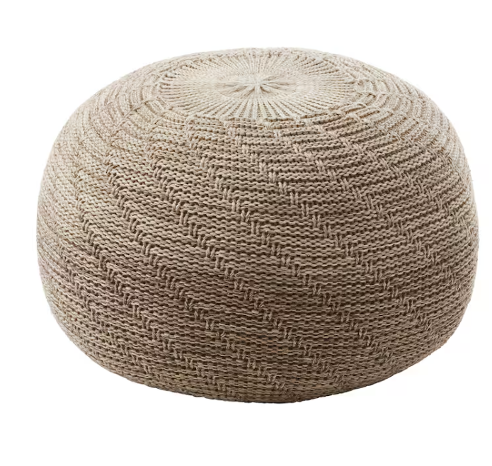 SANDARED Pouffe, beige, 45 cm