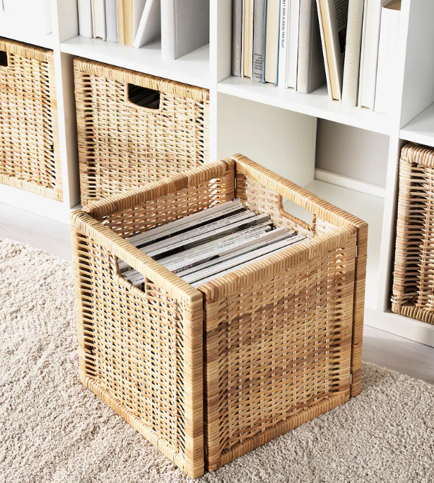 BRANÄS Basket, rattan, 32x34x32 cm