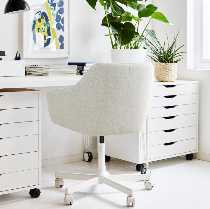TOSSBERG / MALSKÄR Swivel chair, Gunnared beige/white