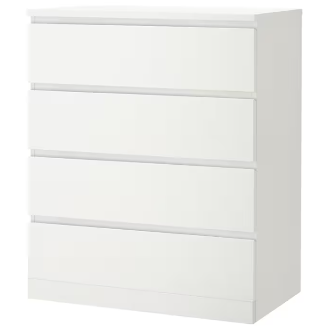 MALM Chest of 4 drawers, white, 80x100 cm