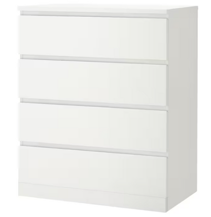 MALM Chest of 4 drawers, white, 80x100 cm