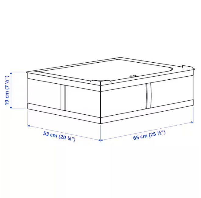 Storage case, white, 65x53x19 cm