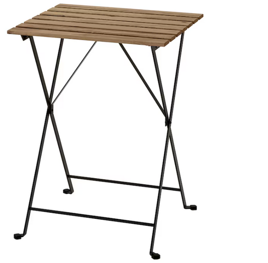 TÄRNÖ Table, outdoor, black/light brown stained, 55x54 cm