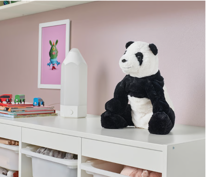 IKEA KRAMIG Soft toy, white/black