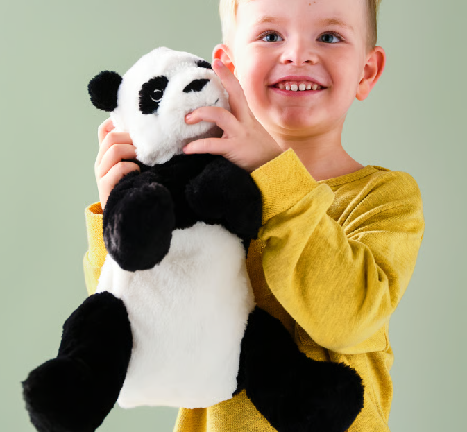 IKEA KRAMIG Soft toy, white/black