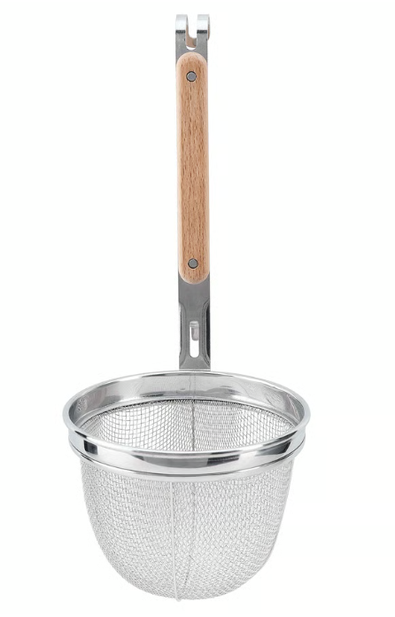 IKEA VARDAGEN Noodle strainer, stainless steel/beech, 30 cm
