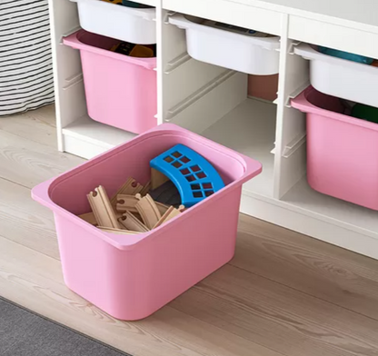 IKEA TROFAST Storage combination with boxes, white white/pink, 99x44x56 cm