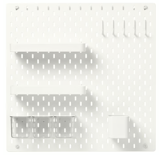 SKÅDIS Pegboard combination, white, 56x56 cm