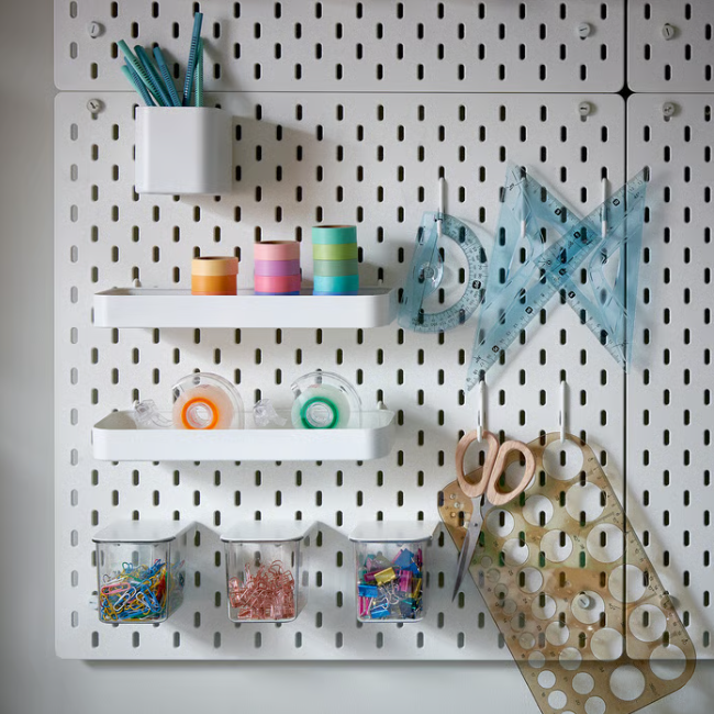 SKÅDIS Pegboard combination, white, 56x56 cm