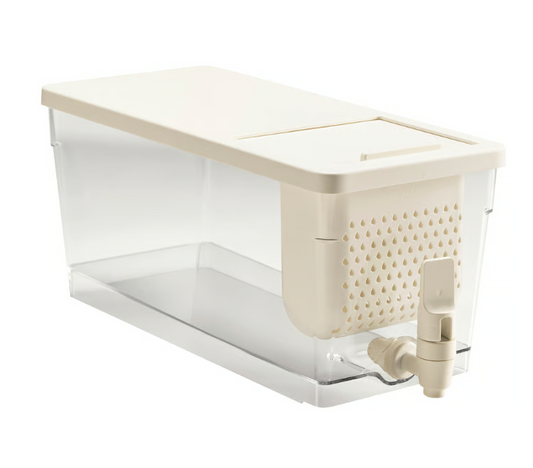 IKEA KLIPPKAKTUS Container w tap disp for fridge, transparent, 4.5 l