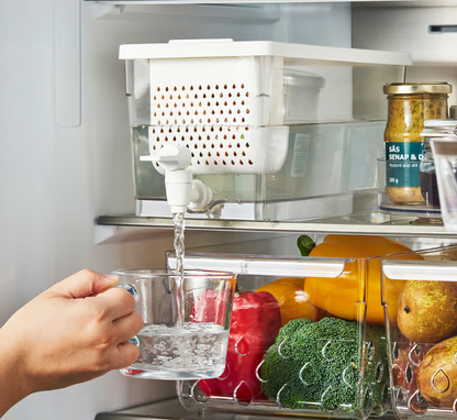 IKEA KLIPPKAKTUS Container w tap disp for fridge, transparent, 4.5 l