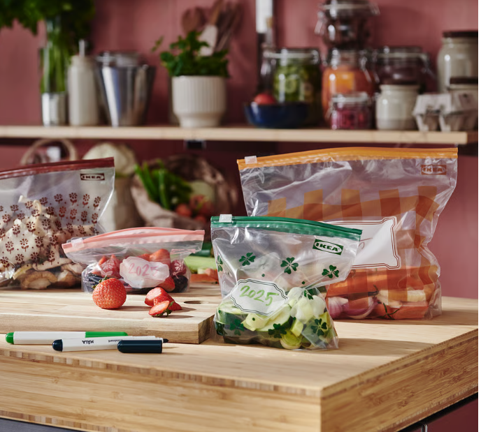 IKEA KÖSSEBÄR Resealable bag, mixed patterns / 80 Piece
