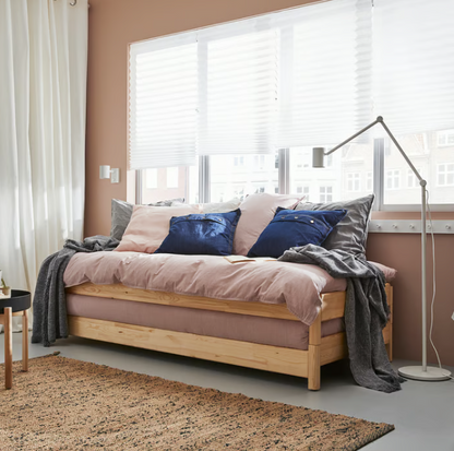 IKEA UTÅKER Stackable bed with 2 mattresses, pine/Åfjäll firm, 80x200 cm