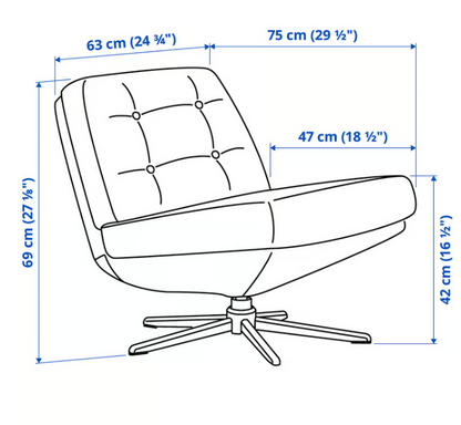 IKEA DYVLINGE Swivel easy chair, Kelinge black