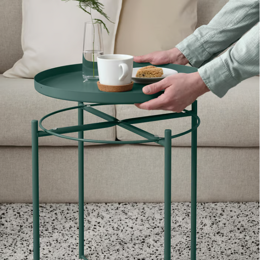 IKEA GLADOM Tray table, dark grey-green, 45x53 cm