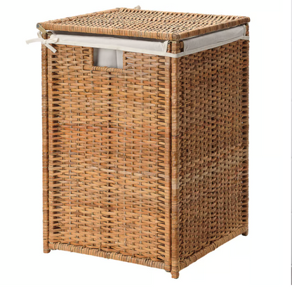 IKEA BRANÄS Laundry basket with lining, rattan, 80 l