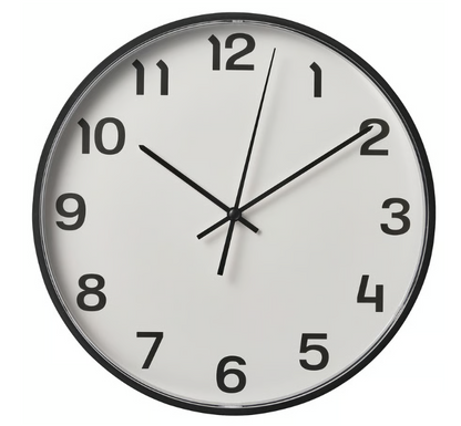 IKEA PLUTTIS Wall clock, black, 28 cm