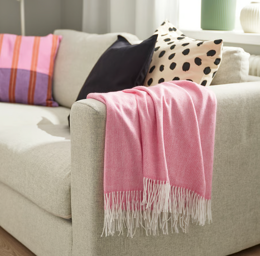 IKEA HOLMVI Throw, pink, 120x160 cm