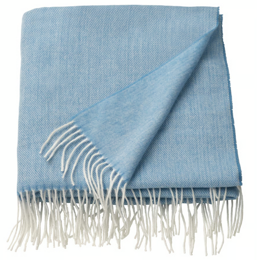 IKEA HOLMVI Throw, blue, 120x160 cm