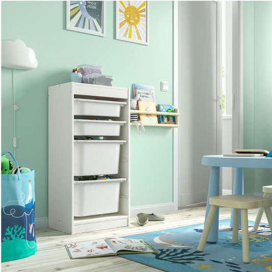 IKEA TROFAST Storage combination with boxes, white/white, 46x30x94 cm