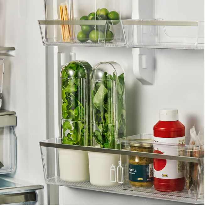 IKEA KLIPPKAKTUS Herb storage for fridge, transparent, 10x9x28 cm