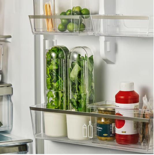 IKEA KLIPPKAKTUS Herb storage for fridge, transparent, 10x9x28 cm