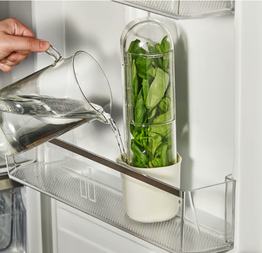 IKEA KLIPPKAKTUS Herb storage for fridge, transparent, 10x9x28 cm