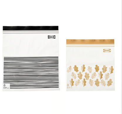 IKEA ISTAD Resealable bag, patterned black/yellow, 2.5/1.2 l