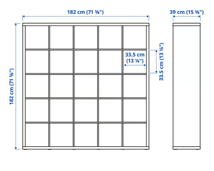 IKEA KALLAX Shelving unit, white, 182x182 cm