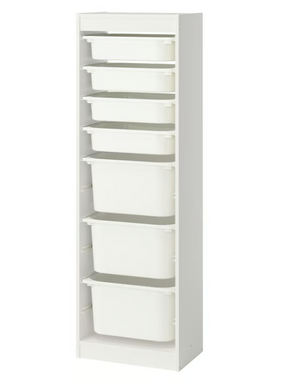 IKEA TROFAST Storage combination with boxes, white/white, 46x30x145 cm