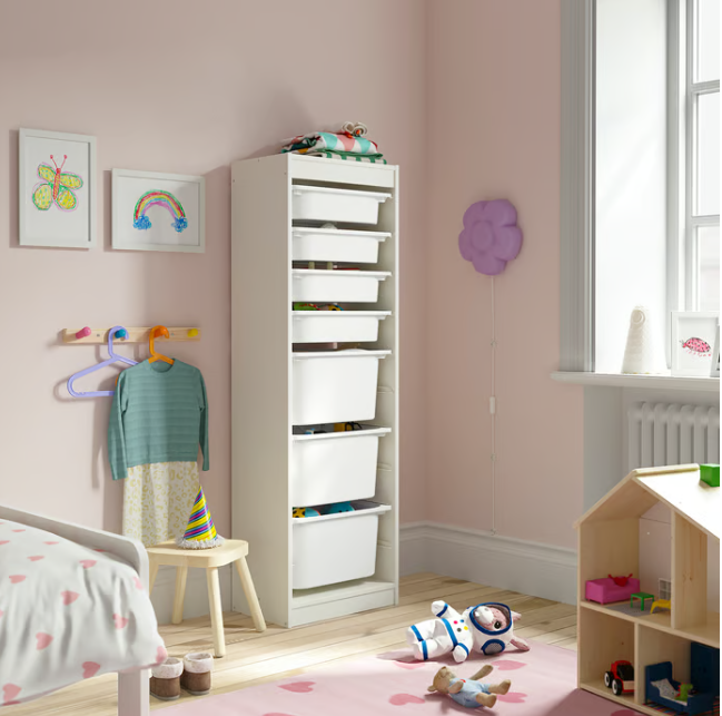 IKEA TROFAST Storage combination with boxes, white/white, 46x30x145 cm