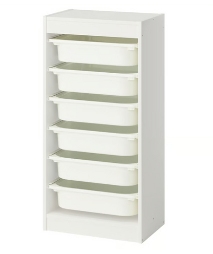 IKEA TROFAST Storage combination with boxes, white/white, 46x30x94 cm
